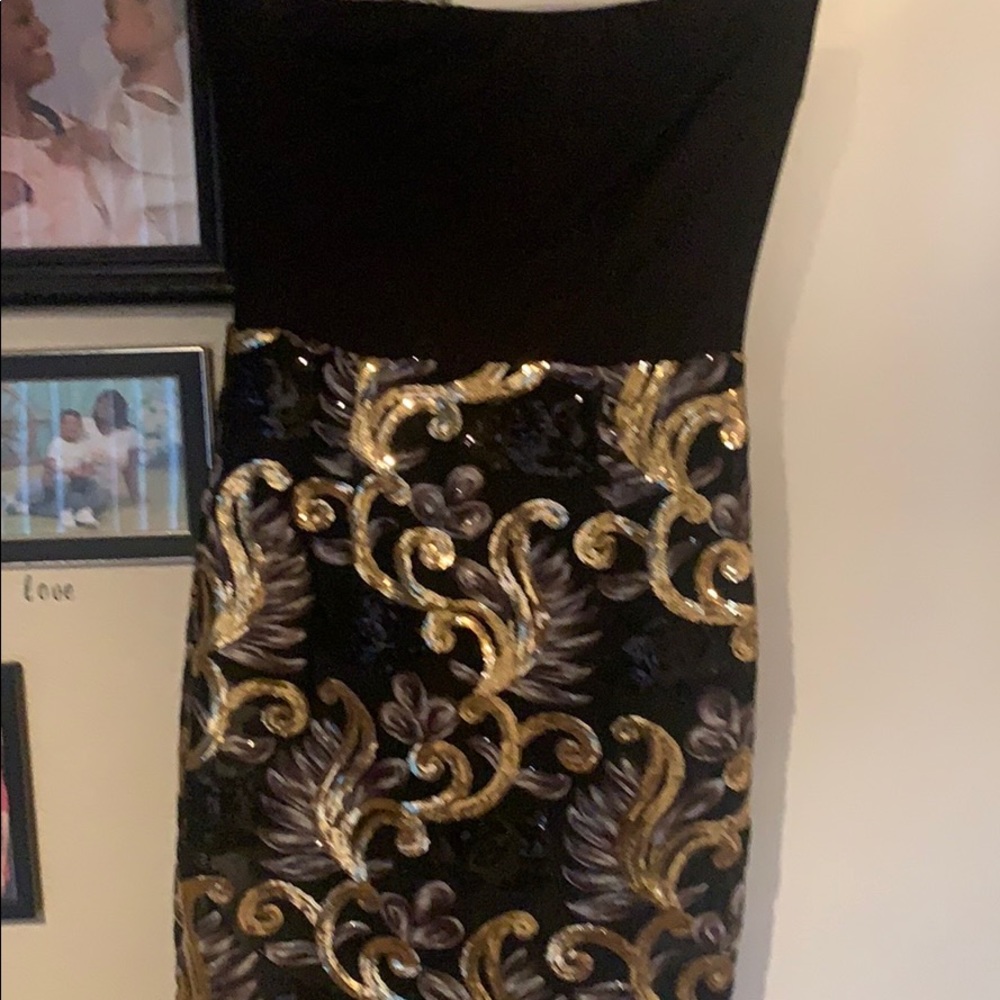 Strapless sequin dress